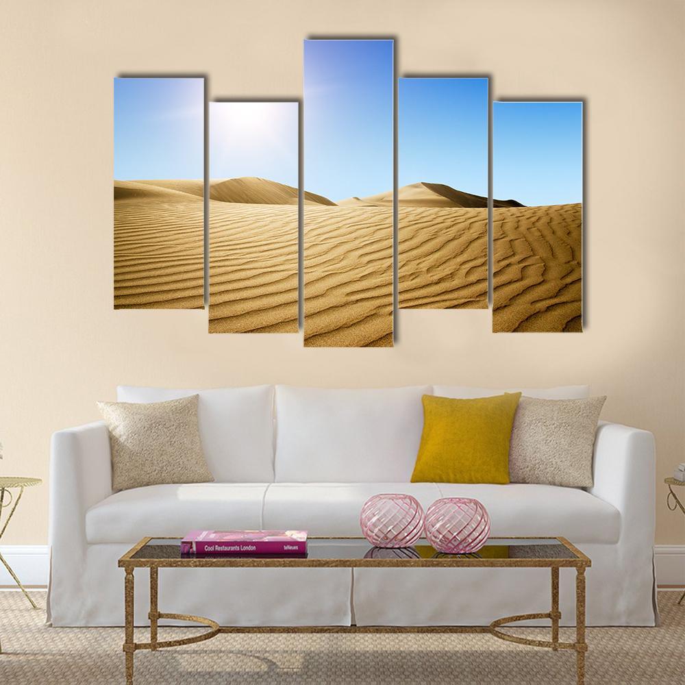 Gold Desert Canvas Wall Art-5 Pop-Gallery Wrap-47" x 32"-Tiaracle
