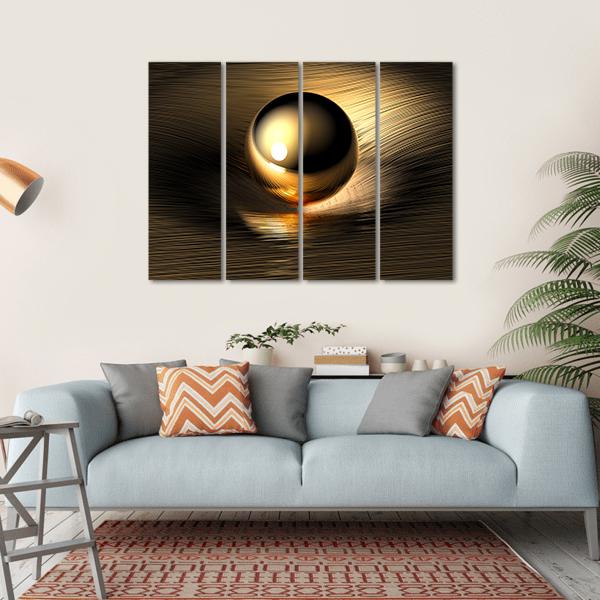 Gold Sphere Canvas Wall Art-4 Horizontal-Gallery Wrap-34" x 24"-Tiaracle