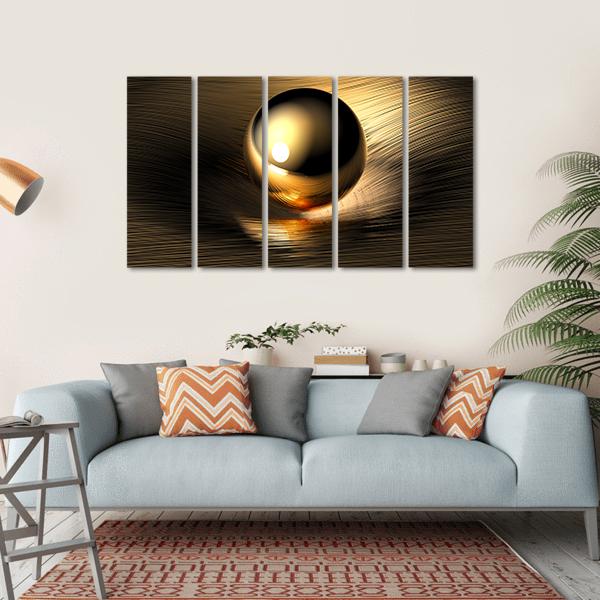 Gold Sphere Canvas Wall Art-5 Horizontal-Gallery Wrap-22" x 12"-Tiaracle