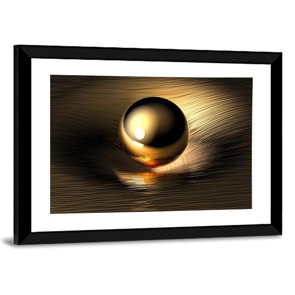 Gold Sphere Canvas Wall Art-3 Horizontal-Gallery Wrap-25" x 16"-Tiaracle
