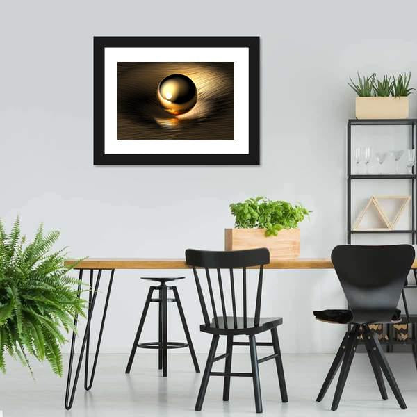 Gold Sphere Canvas Wall Art-3 Horizontal-Gallery Wrap-25" x 16"-Tiaracle