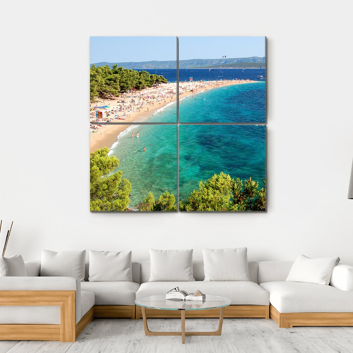 Golden Cape Croatia Canvas Wall Art-4 Square-Gallery Wrap-17" x 17"-Tiaracle