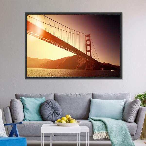 Golden Gate Bridge California Canvas Wall Art-3 Horizontal-Gallery Wrap-25" x 16"-Tiaracle