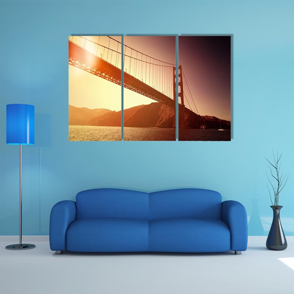 Golden Gate Bridge California Canvas Wall Art-3 Horizontal-Gallery Wrap-37" x 24"-Tiaracle