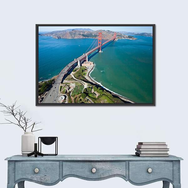 Golden Gate Bridge Canvas Wall Art-5 Horizontal-Gallery Wrap-22" x 12"-Tiaracle