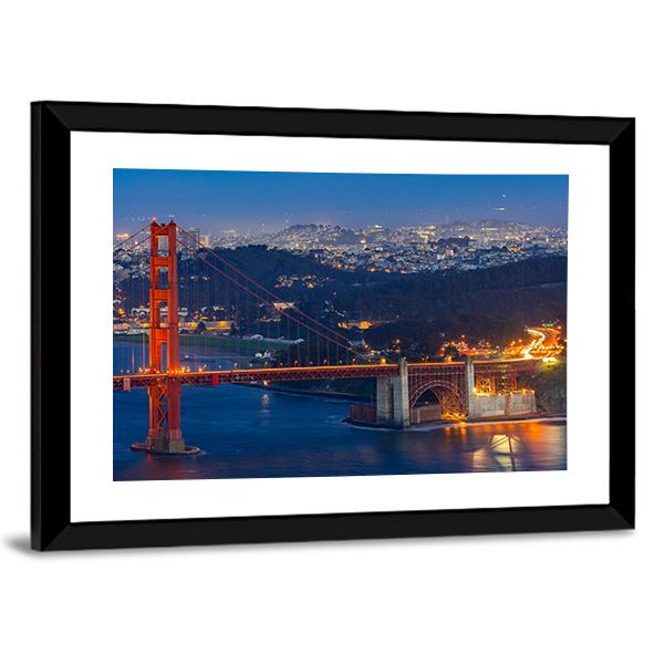 Golden Gate Bridge San Francisco Canvas Wall Art-3 Horizontal-Gallery Wrap-25" x 16"-Tiaracle