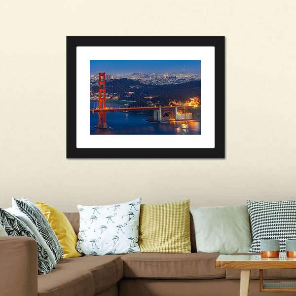 Golden Gate Bridge San Francisco Canvas Wall Art-3 Horizontal-Gallery Wrap-25" x 16"-Tiaracle