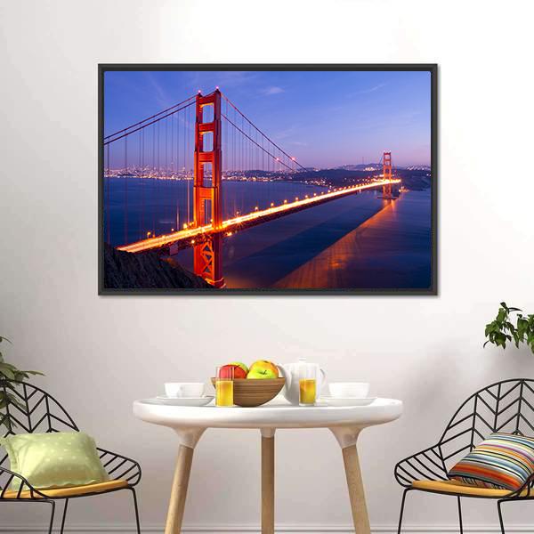 Golden Gate Bridge USA Canvas Wall Art-5 Horizontal-Gallery Wrap-22" x 12"-Tiaracle