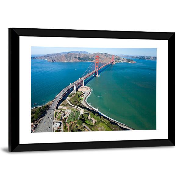 Golden Gate Bridge Vertical Canvas Wall Art-3 Vertical-Gallery Wrap-12" x 25"-Tiaracle