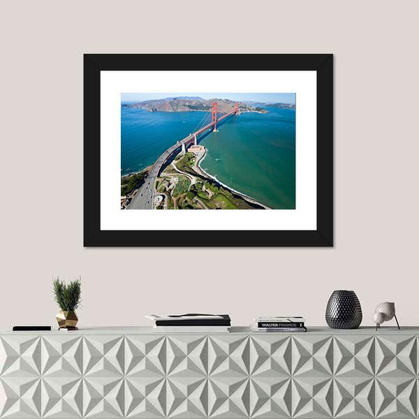 Golden Gate Bridge Vertical Canvas Wall Art-3 Vertical-Gallery Wrap-12" x 25"-Tiaracle
