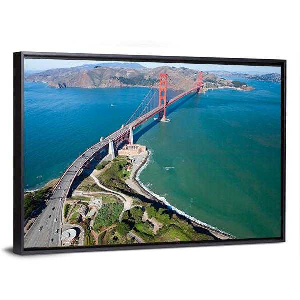 Golden Gate Bridge Vertical Canvas Wall Art-3 Vertical-Gallery Wrap-12" x 25"-Tiaracle