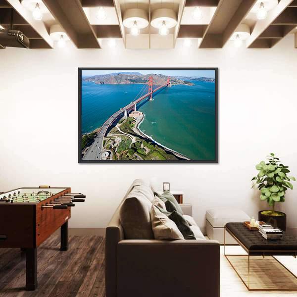 Golden Gate Bridge Vertical Canvas Wall Art-3 Vertical-Gallery Wrap-12" x 25"-Tiaracle