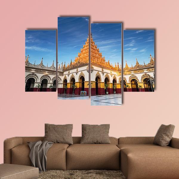 Mahamuni Buddha Temple Canvas Wall Art-4 Pop-Gallery Wrap-50" x 32"-Tiaracle