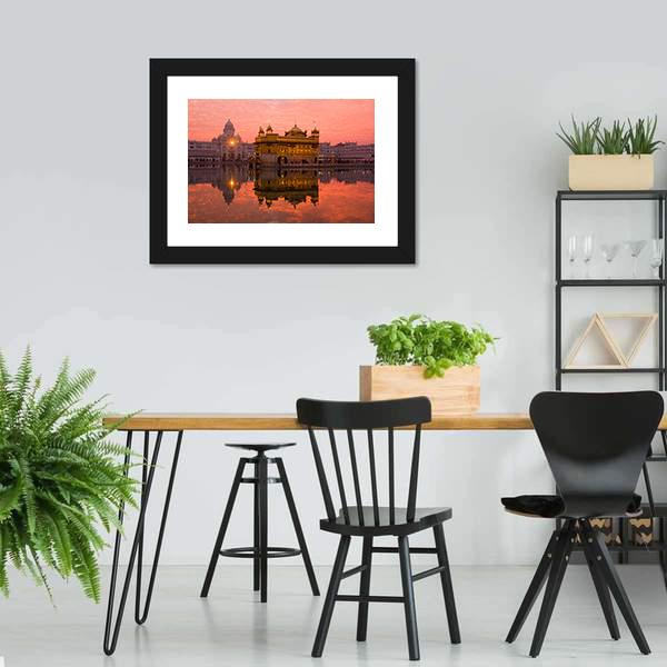 Golden Temple In Amritsar Canvas Wall Art-5 Horizontal-Gallery Wrap-22" x 12"-Tiaracle
