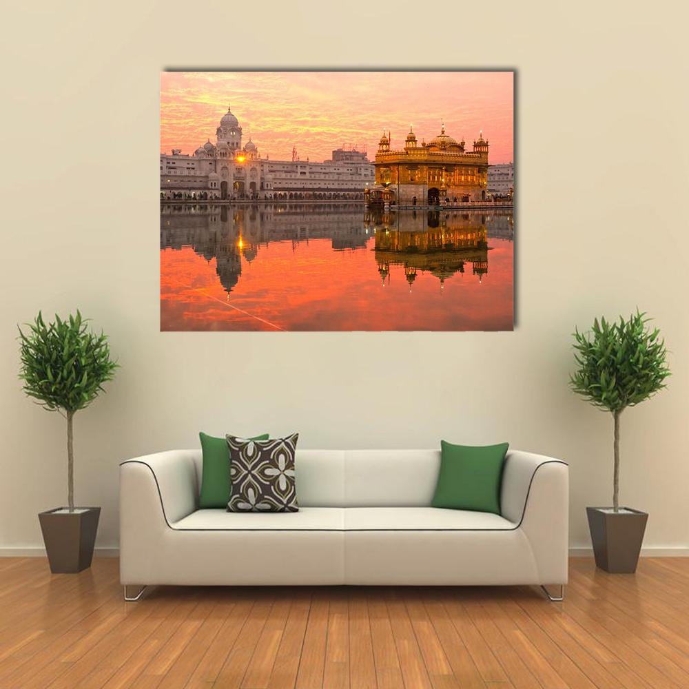 Golden Temple in Amritsar India Canvas Wall Art-1 Piece-Gallery Wrap-36" x 24"-Tiaracle