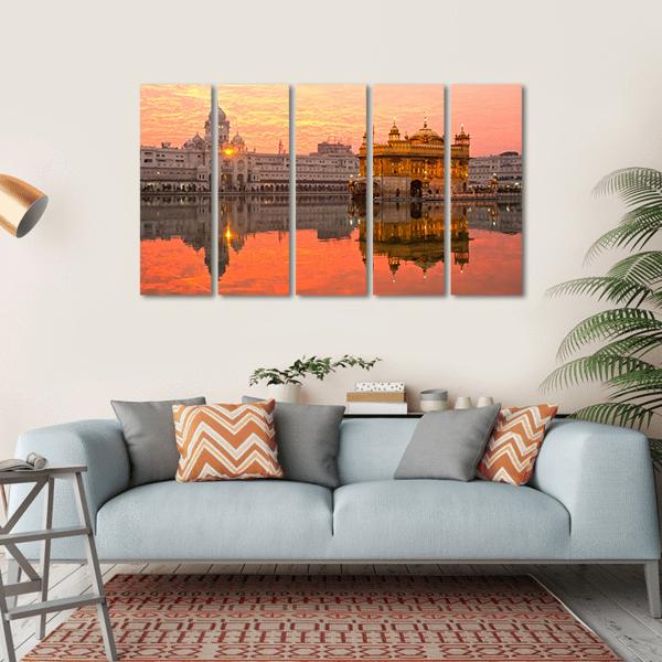 Golden Temple in Amritsar India Canvas Wall Art-5 Horizontal-Gallery Wrap-22" x 12"-Tiaracle