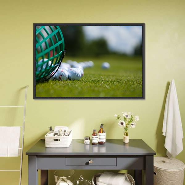 Golf Ball Basket Canvas Wall Art-1 Piece-Floating Frame-24&quot; x 16&quot;-Tiaracle