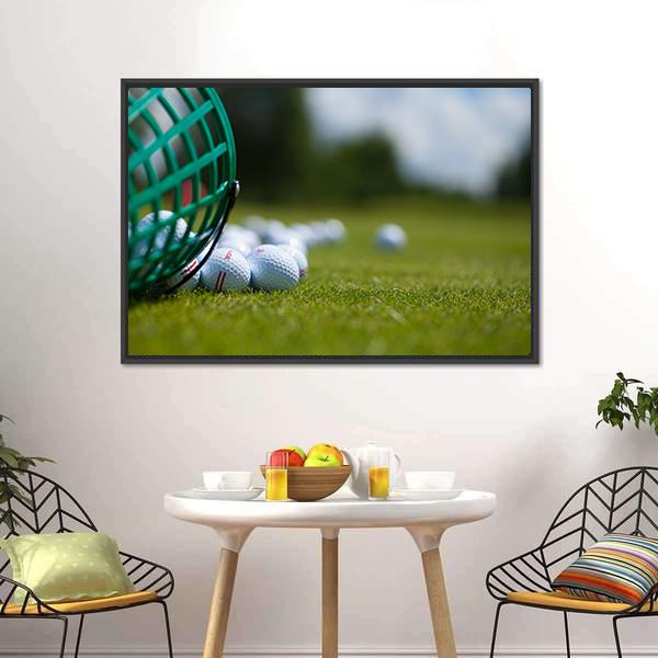 Golf Ball Basket Canvas Wall Art-3 Horizontal-Gallery Wrap-25&quot; x 16&quot;-Tiaracle