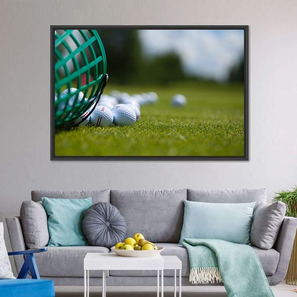 Golf Ball Basket Canvas Wall Art-3 Horizontal-Gallery Wrap-25&quot; x 16&quot;-Tiaracle