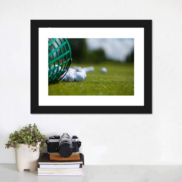Golf Ball Basket Canvas Wall Art-1 Piece-Framed Print-20&quot; x 16&quot;-Tiaracle