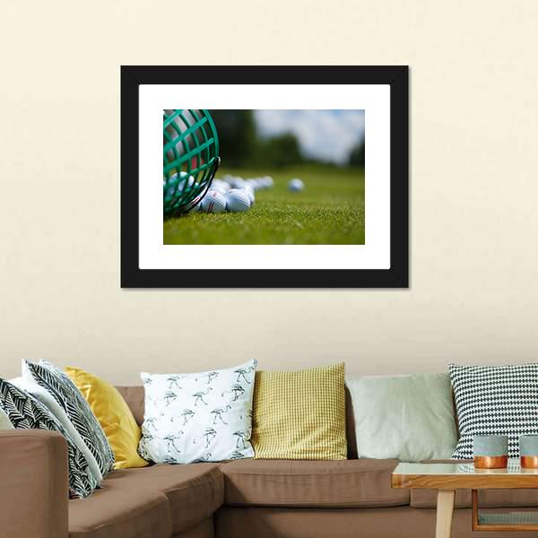 Golf Ball Basket Canvas Wall Art-3 Horizontal-Gallery Wrap-25&quot; x 16&quot;-Tiaracle