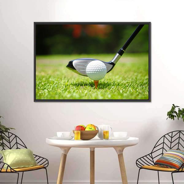 Golf Ball &amp; Club Canvas Wall Art-3 Horizontal-Gallery Wrap-25&quot; x 16&quot;-Tiaracle