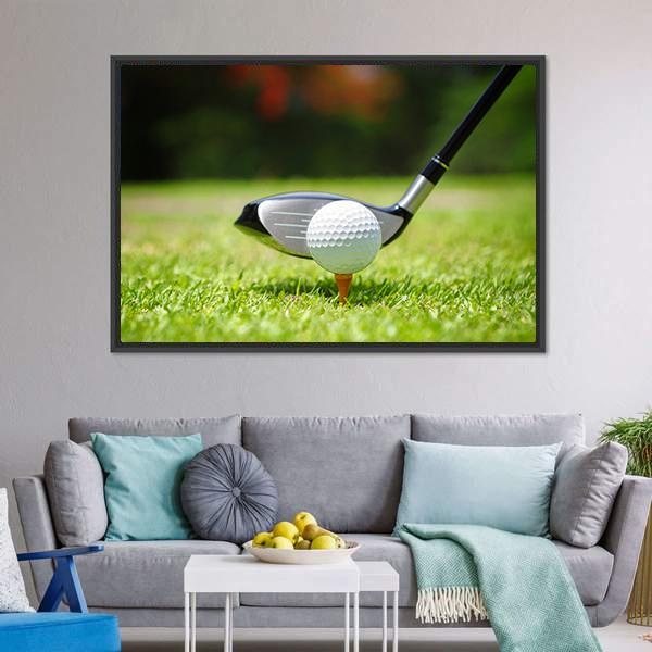 Golf Ball &amp; Club Canvas Wall Art-5 Horizontal-Gallery Wrap-22&quot; x 12&quot;-Tiaracle
