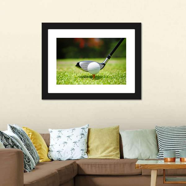 Golf Ball &amp; Club Canvas Wall Art-3 Horizontal-Gallery Wrap-25&quot; x 16&quot;-Tiaracle