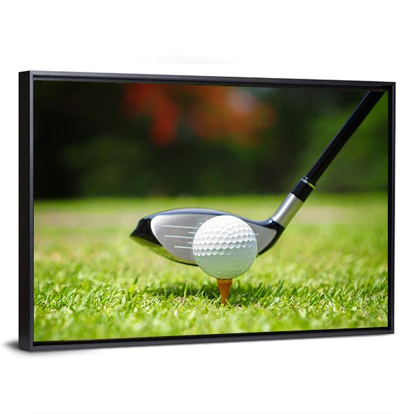 Golf Ball &amp; Club Canvas Wall Art-5 Horizontal-Gallery Wrap-22&quot; x 12&quot;-Tiaracle