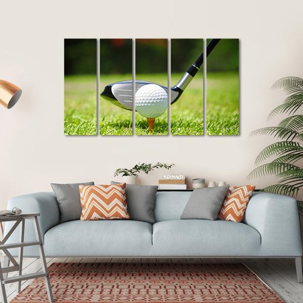 Golf Ball &amp; Club Canvas Wall Art-5 Horizontal-Gallery Wrap-22&quot; x 12&quot;-Tiaracle