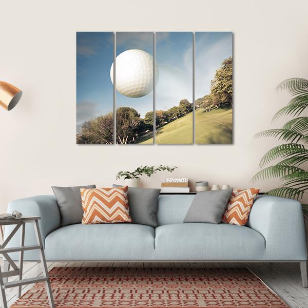 Flying Golf Ball Canvas Wall Art-4 Horizontal-Gallery Wrap-34" x 24"-Tiaracle