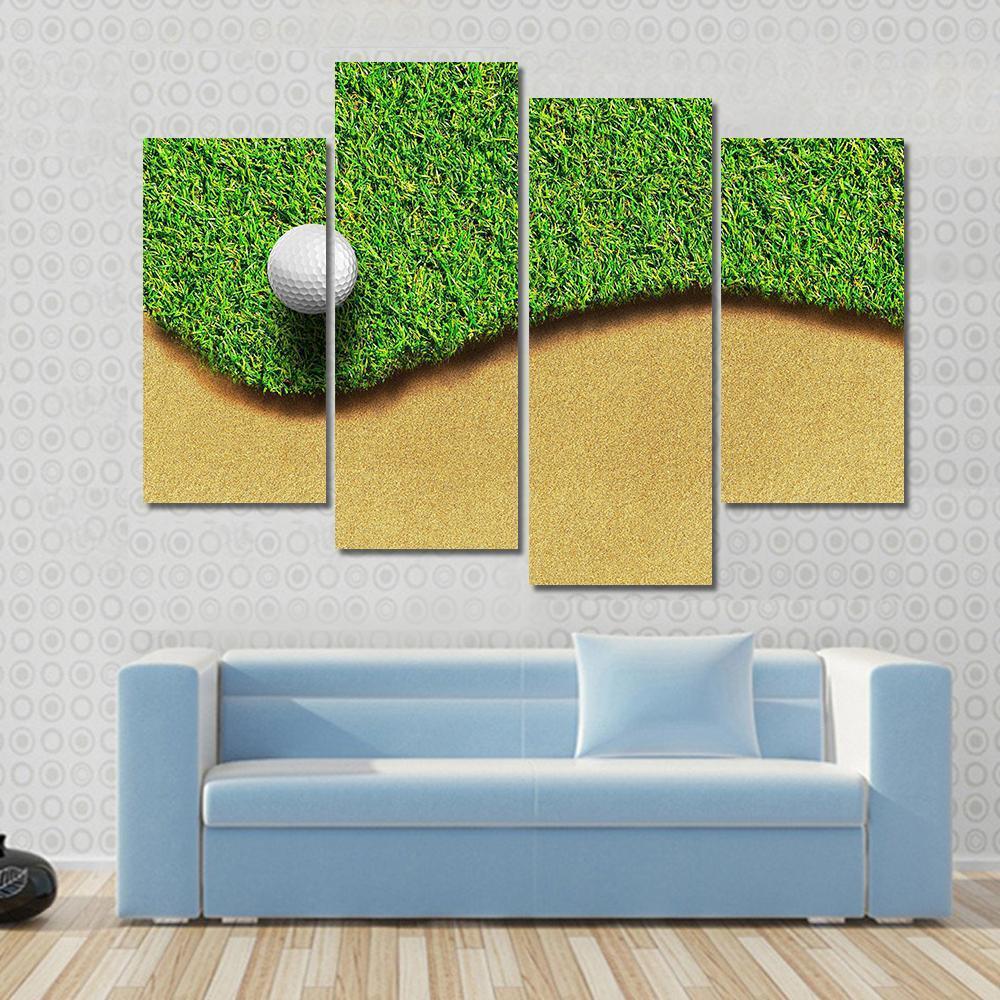 Golf Ball In Golf Courses Canvas Wall Art-4 Pop-Gallery Wrap-50&quot; x 32&quot;-Tiaracle