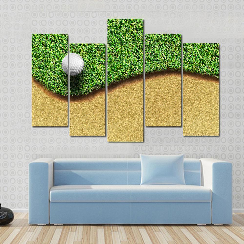 Golf Ball In Golf Courses Canvas Wall Art-5 Pop-Gallery Wrap-47&quot; x 32&quot;-Tiaracle