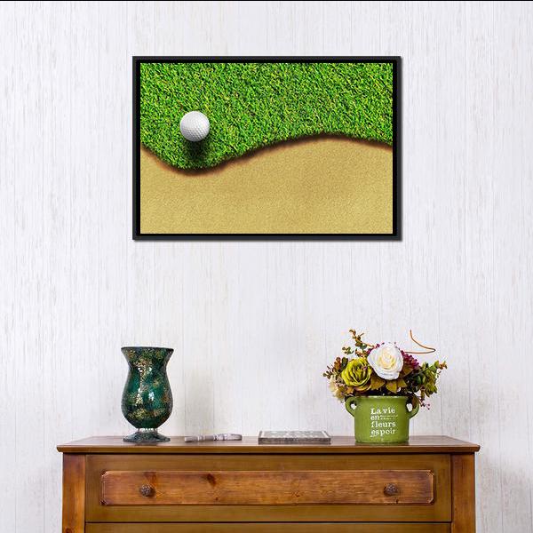 Golf Ball In Golf Courses Canvas Wall Art-1 Piece-Floating Frame-24&quot; x 16&quot;-Tiaracle