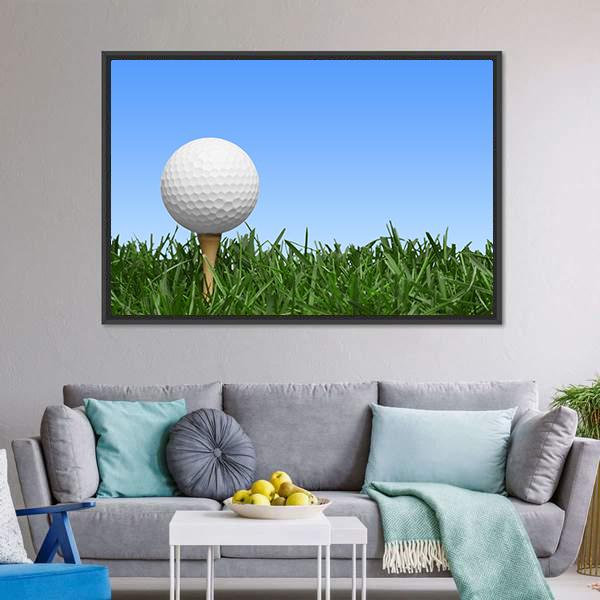 Golf Ball In Grass Canvas Wall Art-3 Horizontal-Gallery Wrap-25&quot; x 16&quot;-Tiaracle