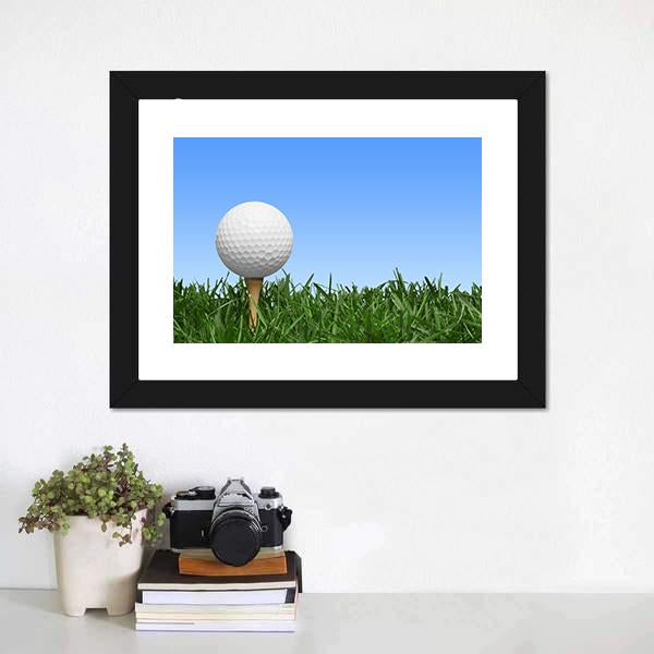 Golf Ball In Grass Canvas Wall Art-1 Piece-Framed Print-20&quot; x 16&quot;-Tiaracle