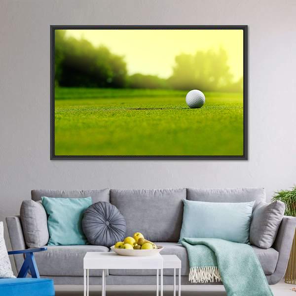 Golf Ball In The Hole Canvas Wall Art-3 Horizontal-Gallery Wrap-25" x 16"-Tiaracle