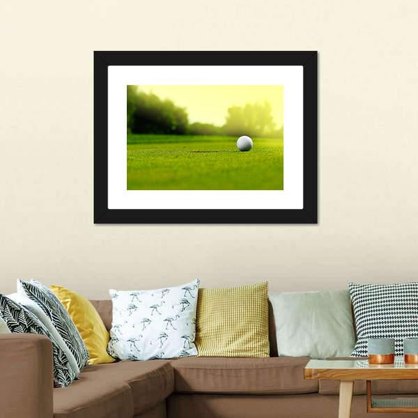 Golf Ball In The Hole Canvas Wall Art-3 Horizontal-Gallery Wrap-25" x 16"-Tiaracle