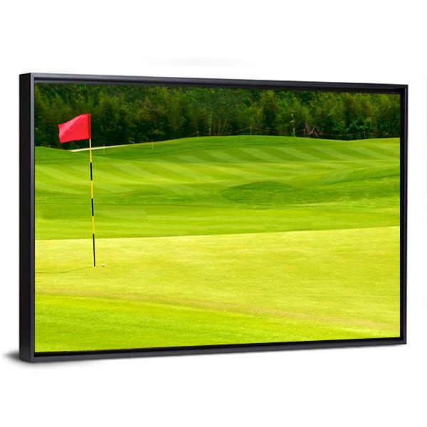 Golf Ball Near Hole Canvas Wall Art-3 Horizontal-Gallery Wrap-25&quot; x 16&quot;-Tiaracle
