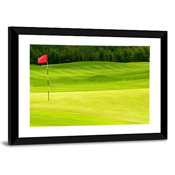 Golf Ball Near Hole Canvas Wall Art-3 Horizontal-Gallery Wrap-25&quot; x 16&quot;-Tiaracle