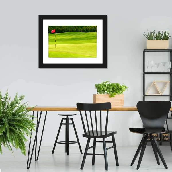 Golf Ball Near Hole Canvas Wall Art-3 Horizontal-Gallery Wrap-25&quot; x 16&quot;-Tiaracle