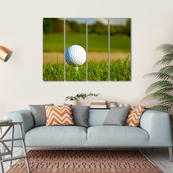 Golf Ball On Beautiful Course Canvas Wall Art-4 Horizontal-Gallery Wrap-34&quot; x 24&quot;-Tiaracle