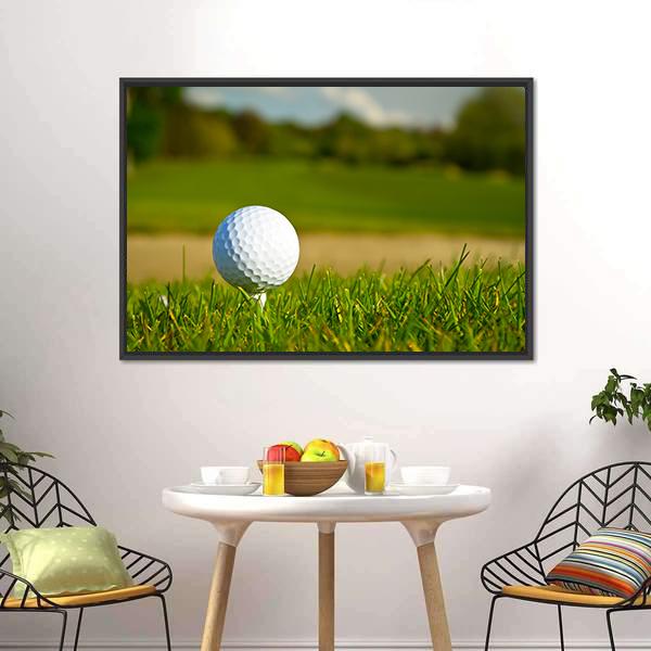 Golf Ball On Beautiful Course Canvas Wall Art-3 Horizontal-Gallery Wrap-25&quot; x 16&quot;-Tiaracle