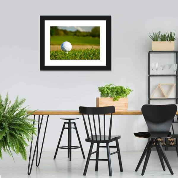 Golf Ball On Beautiful Course Canvas Wall Art-5 Horizontal-Gallery Wrap-22&quot; x 12&quot;-Tiaracle