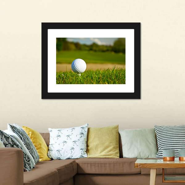 Golf Ball On Beautiful Course Canvas Wall Art-3 Horizontal-Gallery Wrap-25&quot; x 16&quot;-Tiaracle