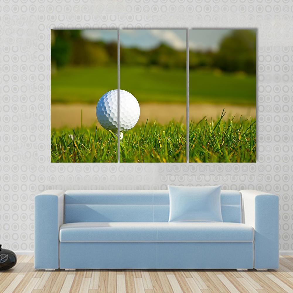 Golf Ball On Beautiful Course Canvas Wall Art-3 Horizontal-Gallery Wrap-37&quot; x 24&quot;-Tiaracle