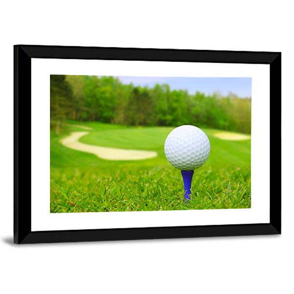Golf Ball On Course Canvas Wall Art-5 Horizontal-Gallery Wrap-22&quot; x 12&quot;-Tiaracle
