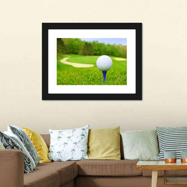 Golf Ball On Course Canvas Wall Art-5 Horizontal-Gallery Wrap-22&quot; x 12&quot;-Tiaracle