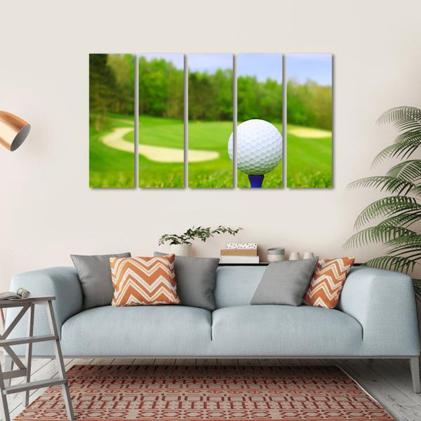 Golf Ball On Course Canvas Wall Art-5 Horizontal-Gallery Wrap-22&quot; x 12&quot;-Tiaracle