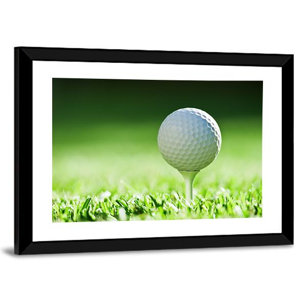Golf Ball On Green Grass Canvas Wall Art-5 Horizontal-Gallery Wrap-22" x 12"-Tiaracle